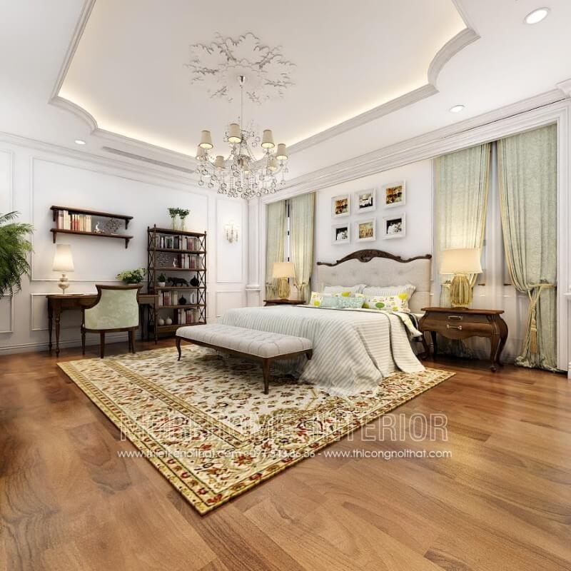 Sản phẩm táp đầu giường có thiết kế gỗ óc chó tân cổ điển, mang lại vẻ đẹp cho phòng ngủ.